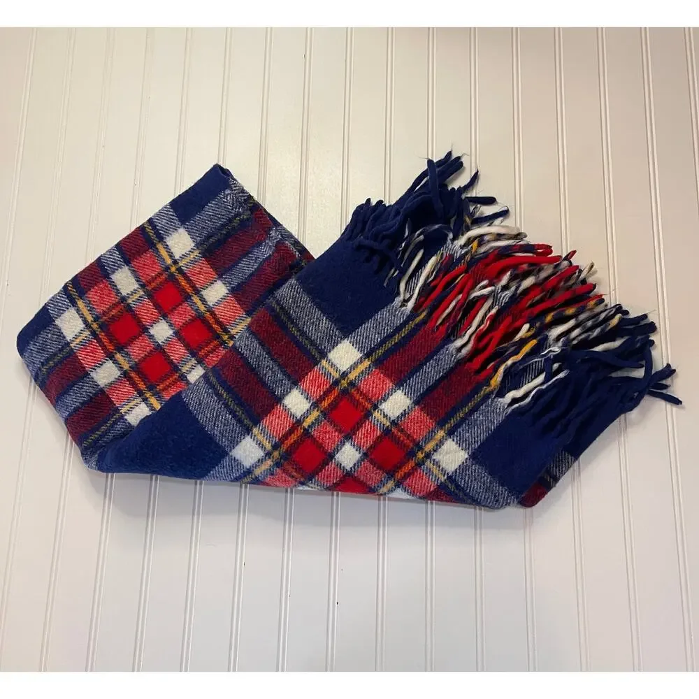 Vintage? Faribo Wool Plaid‎ Blanket 50X50 Stadium Poncho Throw